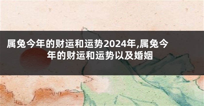 属兔今年的财运和运势2024年,属兔今年的财运和运势以及婚姻