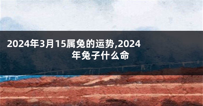 2024年3月15属兔的运势,2024年兔子什么命