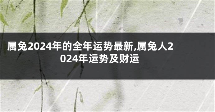 属兔2024年的全年运势最新,属兔人2024年运势及财运