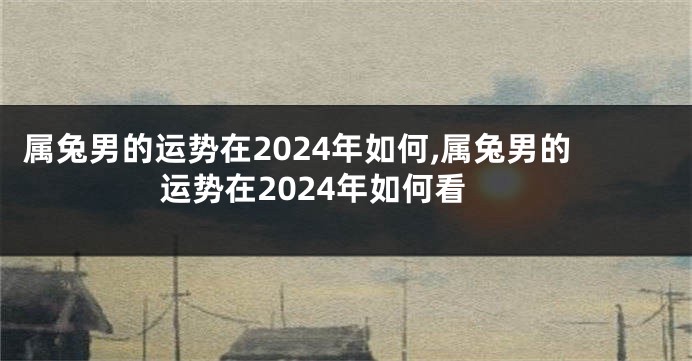 属兔男的运势在2024年如何,属兔男的运势在2024年如何看