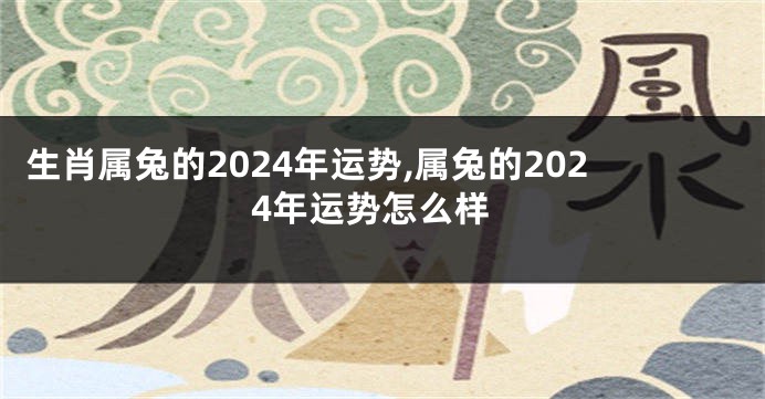 生肖属兔的2024年运势,属兔的2024年运势怎么样