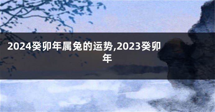 2024癸卯年属兔的运势,2023癸卯年