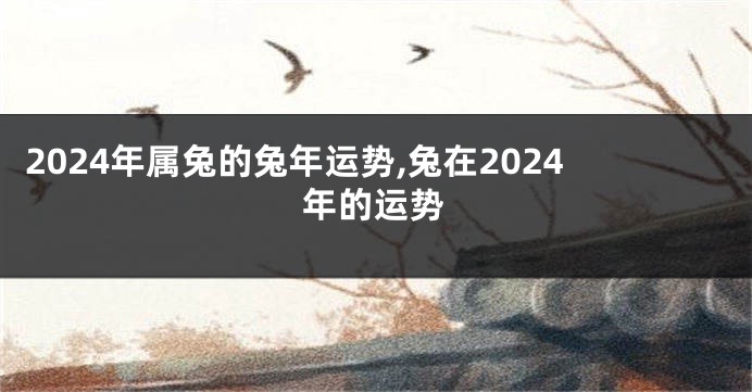 2024年属兔的兔年运势,兔在2024年的运势