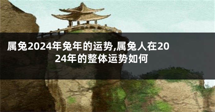 属兔2024年兔年的运势,属兔人在2024年的整体运势如何