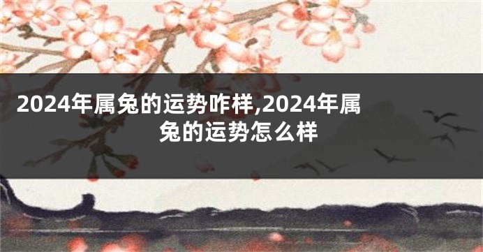 2024年属兔的运势咋样,2024年属兔的运势怎么样