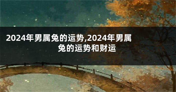 2024年男属兔的运势,2024年男属兔的运势和财运