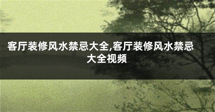 客厅装修风水禁忌大全,客厅装修风水禁忌大全视频