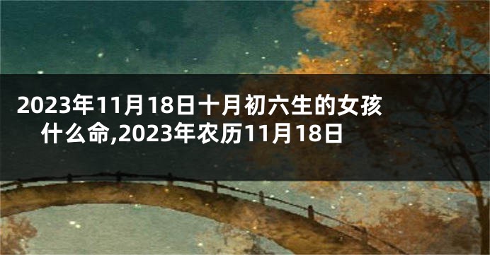 2023年11月18日十月初六生的女孩什么命,2023年农历11月18日