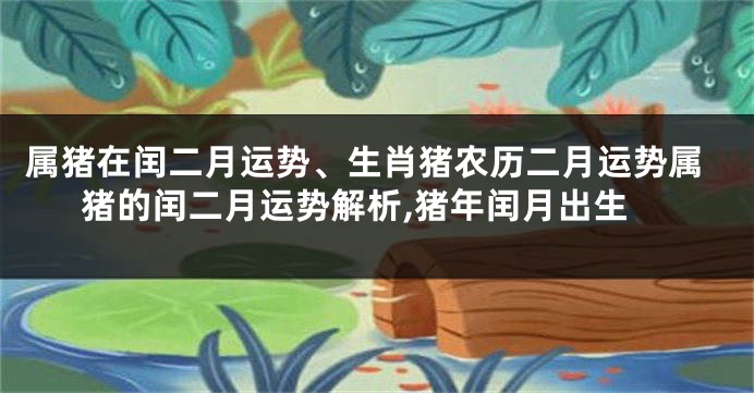 属猪在闰二月运势、生肖猪农历二月运势属猪的闰二月运势解析,猪年闰月出生