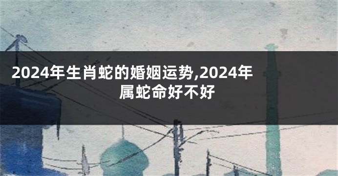 2024年生肖蛇的婚姻运势,2024年属蛇命好不好