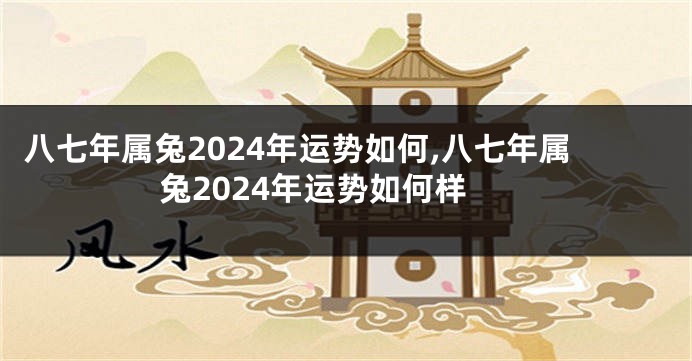 八七年属兔2024年运势如何,八七年属兔2024年运势如何样