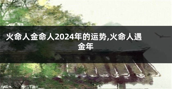 火命人金命人2024年的运势,火命人遇金年