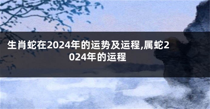 生肖蛇在2024年的运势及运程,属蛇2024年的运程