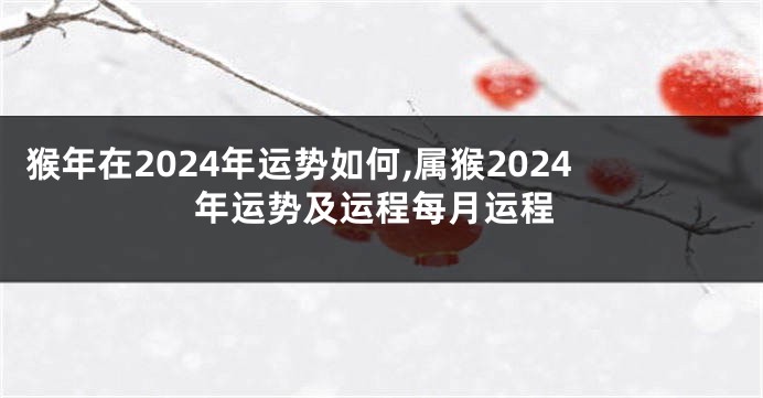 猴年在2024年运势如何,属猴2024年运势及运程每月运程