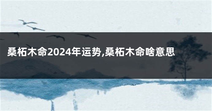 桑柘木命2024年运势,桑柘木命啥意思