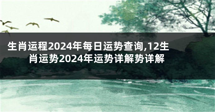 生肖运程2024年每日运势查询,12生肖运势2024年运势详解势详解