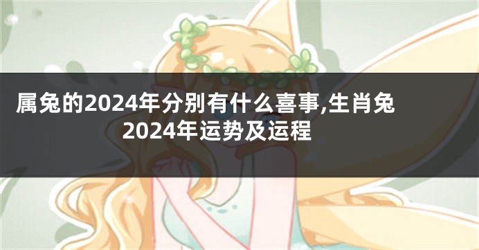 属兔的2024年分别有什么喜事,生肖兔2024年运势及运程