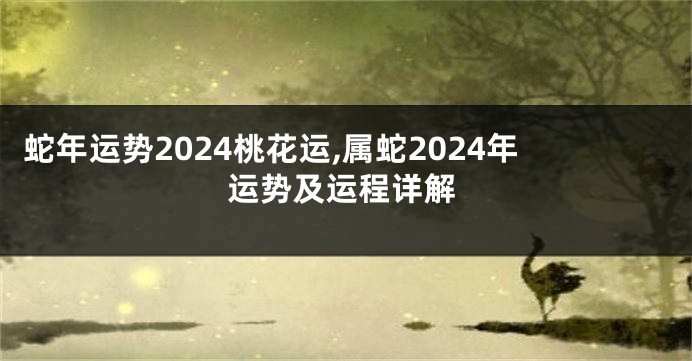 蛇年运势2024桃花运,属蛇2024年运势及运程详解