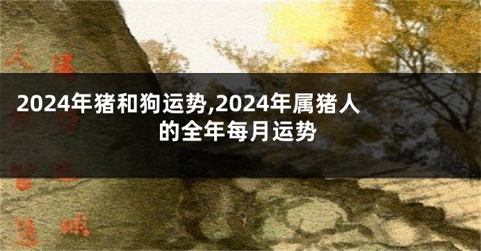 2024年猪和狗运势,2024年属猪人的全年每月运势