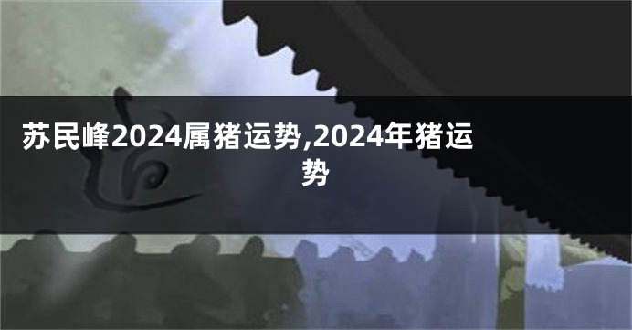 苏民峰2024属猪运势,2024年猪运势