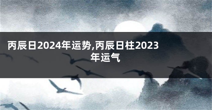 丙辰日2024年运势,丙辰日柱2023年运气