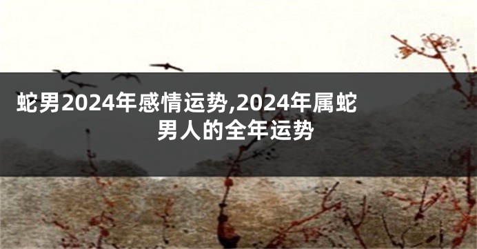 蛇男2024年感情运势,2024年属蛇男人的全年运势