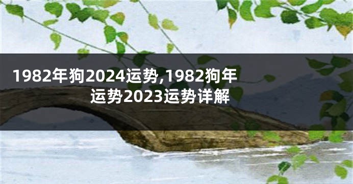 1982年狗2024运势,1982狗年运势2023运势详解