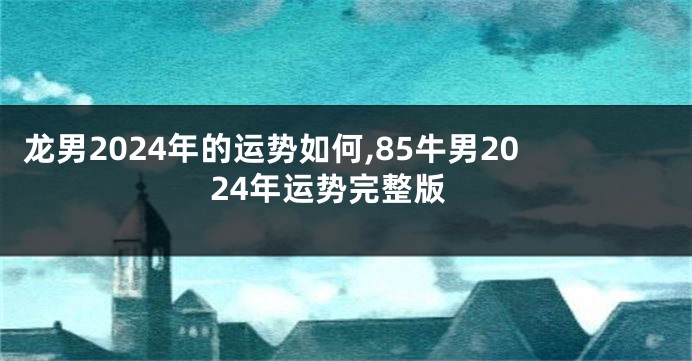 龙男2024年的运势如何,85牛男2024年运势完整版