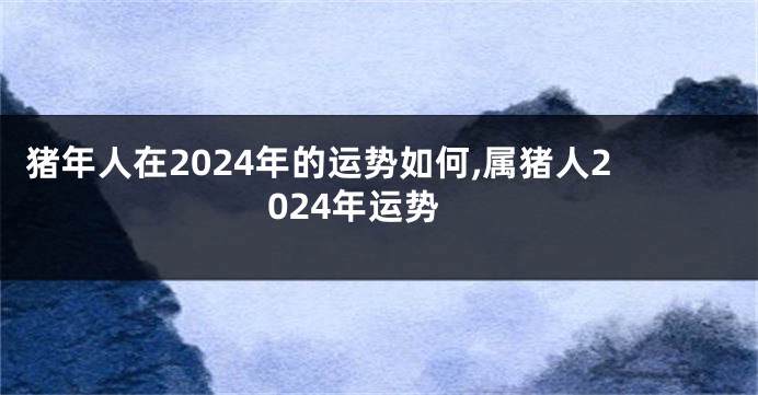 猪年人在2024年的运势如何,属猪人2024年运势