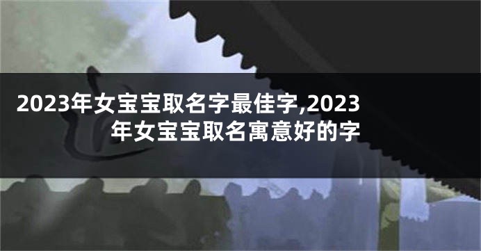 2023年女宝宝取名字最佳字,2023年女宝宝取名寓意好的字