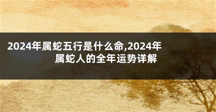 2024年属蛇五行是什么命,2024年属蛇人的全年运势详解