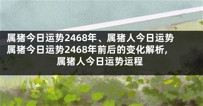 属猪今日运势2468年、属猪人今日运势属猪今日运势2468年前后的变化解析,属猪人今日运势运程