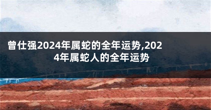 曾仕强2024年属蛇的全年运势,2024年属蛇人的全年运势