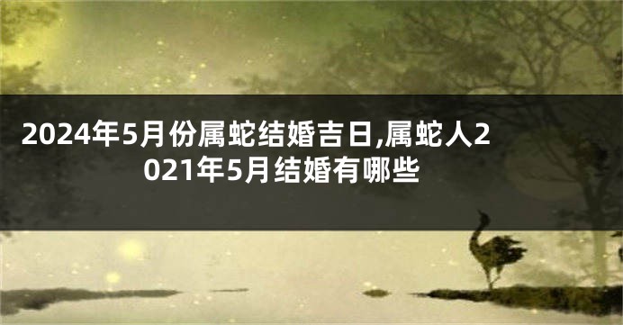 2024年5月份属蛇结婚吉日,属蛇人2021年5月结婚有哪些