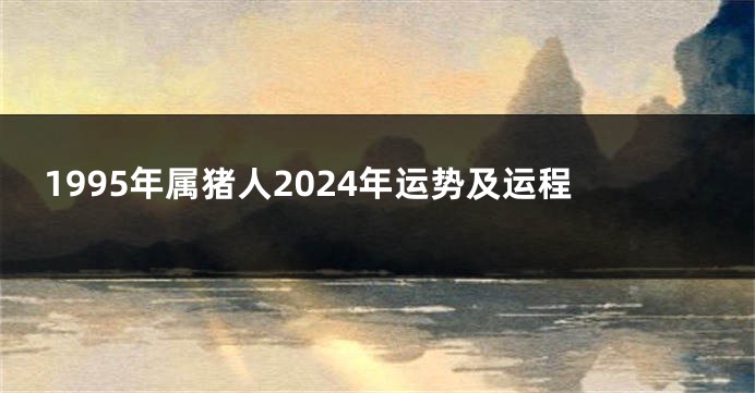 1995年属猪人2024年运势及运程