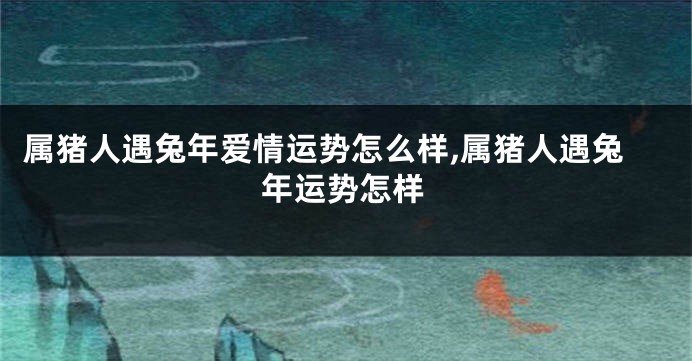 属猪人遇兔年爱情运势怎么样,属猪人遇兔年运势怎样