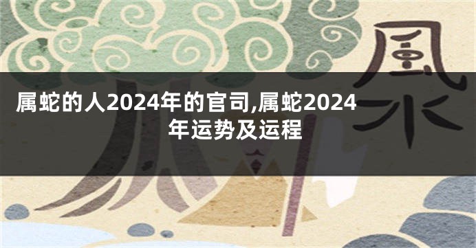 属蛇的人2024年的官司,属蛇2024年运势及运程