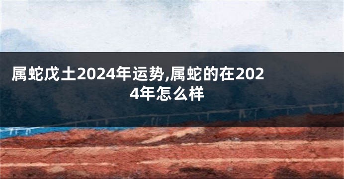 属蛇戊土2024年运势,属蛇的在2024年怎么样