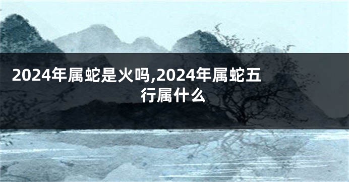 2024年属蛇是火吗,2024年属蛇五行属什么