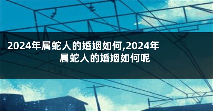 2024年属蛇人的婚姻如何,2024年属蛇人的婚姻如何呢