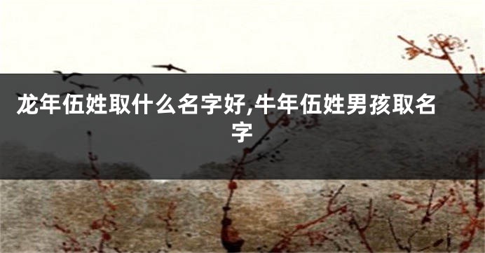 龙年伍姓取什么名字好,牛年伍姓男孩取名字