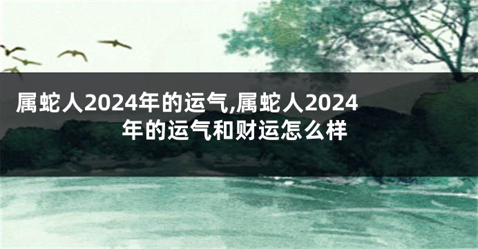 属蛇人2024年的运气,属蛇人2024年的运气和财运怎么样