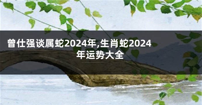 曾仕强谈属蛇2024年,生肖蛇2024年运势大全