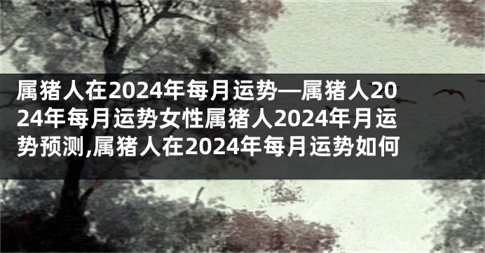 属猪人在2024年每月运势—属猪人2024年每月运势女性属猪人2024年月运势预测,属猪人在2024年每月运势如何