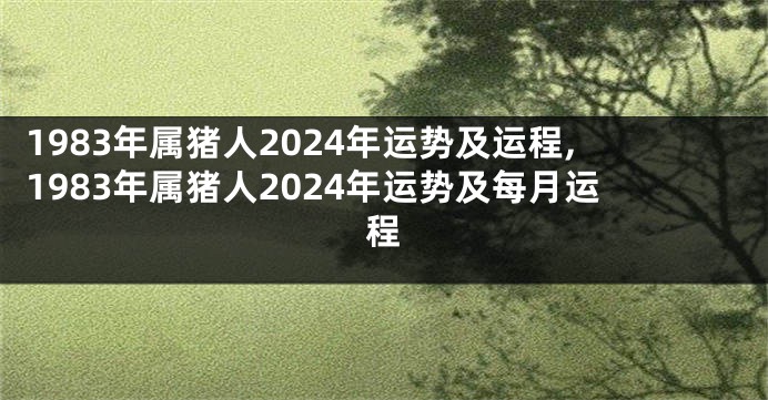 1983年属猪人2024年运势及运程,1983年属猪人2024年运势及每月运程