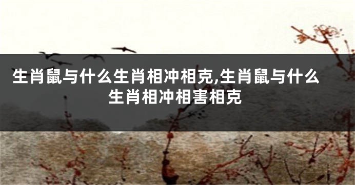 生肖鼠与什么生肖相冲相克,生肖鼠与什么生肖相冲相害相克