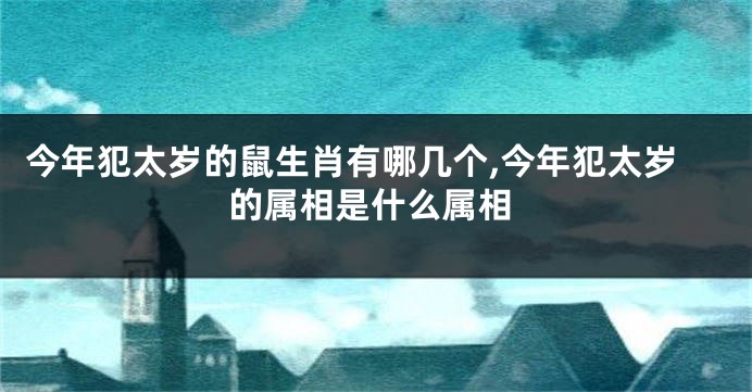 今年犯太岁的鼠生肖有哪几个,今年犯太岁的属相是什么属相