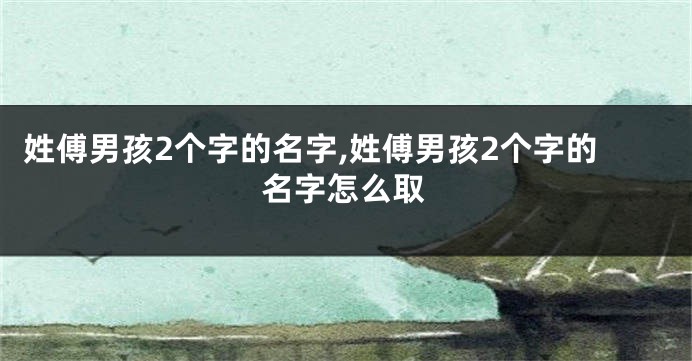 姓傅男孩2个字的名字,姓傅男孩2个字的名字怎么取