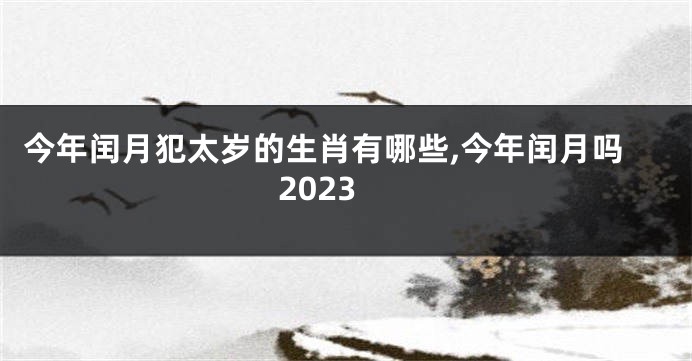 今年闰月犯太岁的生肖有哪些,今年闰月吗2023