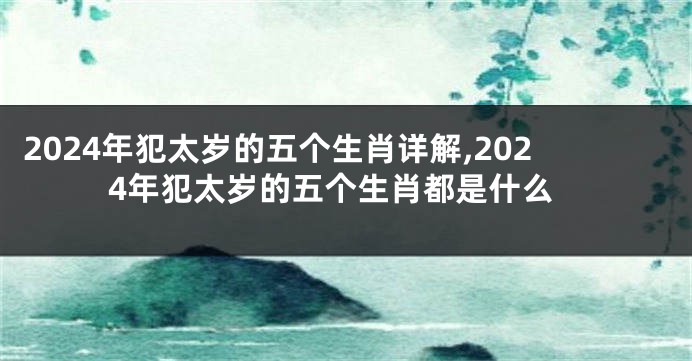 2024年犯太岁的五个生肖详解,2024年犯太岁的五个生肖都是什么